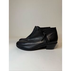 Aetrex Mariana Black Leather Ankle Boots Size 40